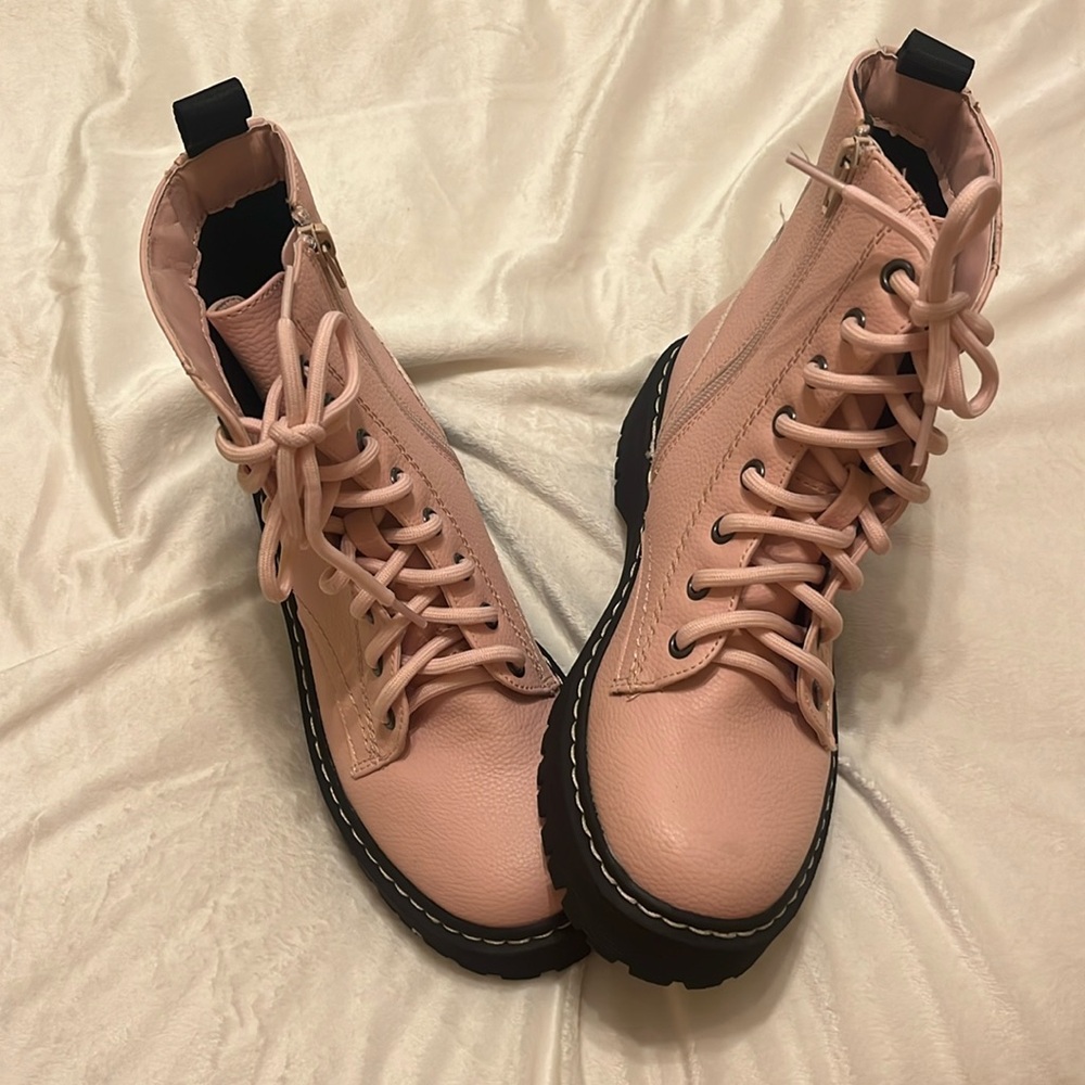 Pink Combat Boots